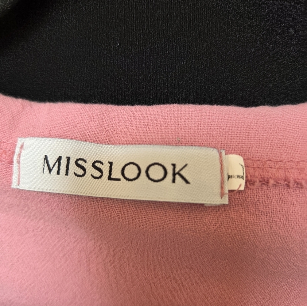 Misslook Pink Women's Top Large Peter Pan Collar - Picture 3 of 7